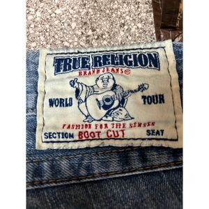 True Religion Men's Jeans Size 32 Boot Cut Faded Blue Jeans